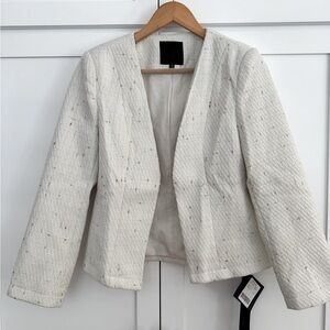 Mina Self Textured Cream Blazer Size Small